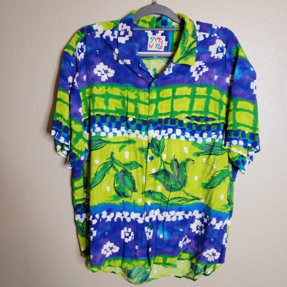 Jams World Shirts Vintage Jams World Large Short Sleeve Button Down